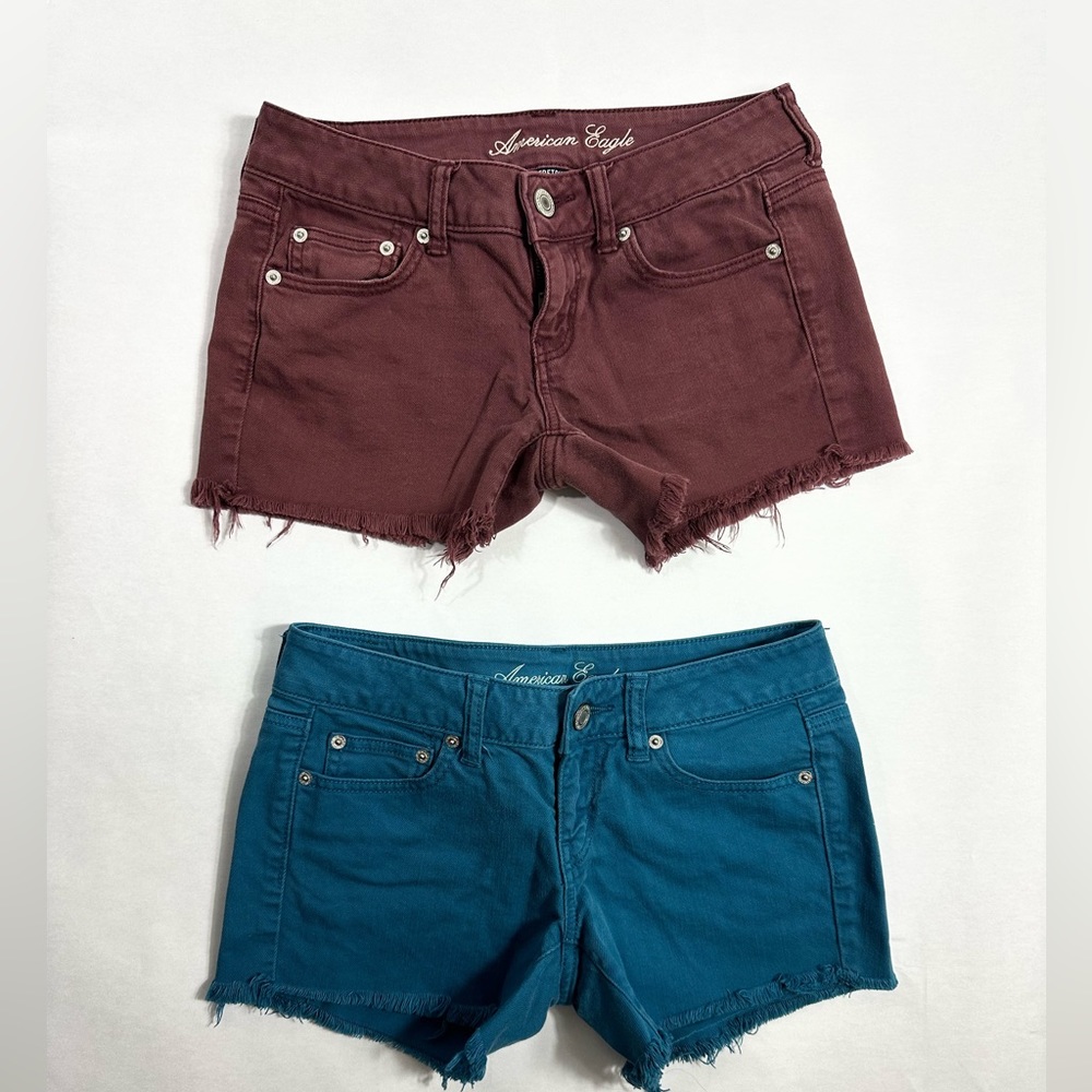 American Eagle Frayed Colored Jean Shorts